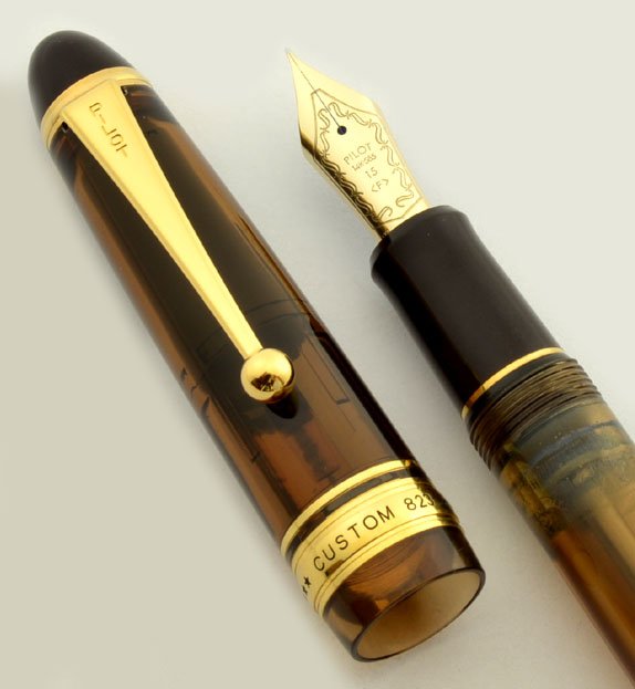 Pilot Namiki Custom 823 Fountain Pen - Amber Demonstrator, 14k XXF